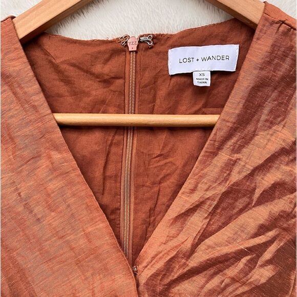 Lost & Wander Pacific Grove Mini Dress in Brown, Size XS - Picture 9 of 16